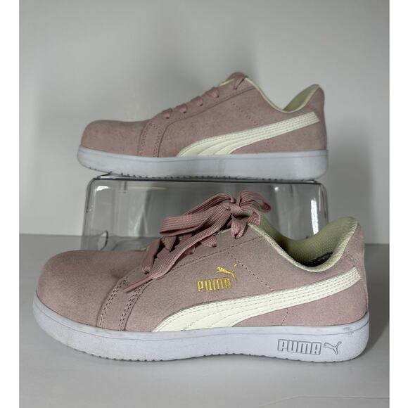 Puma Women's Iconic Low Suede Work Shoes Sneakers Pink Sz 6 Slip Resistant ASTM - Picture 2 of 11